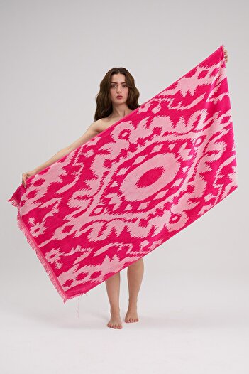 Homelover 100% βαμβάκι - Boho Summer Pink Ethnic Πετσέτα θαλάσσης - Πετσέτα πισίνας - 80x160cm