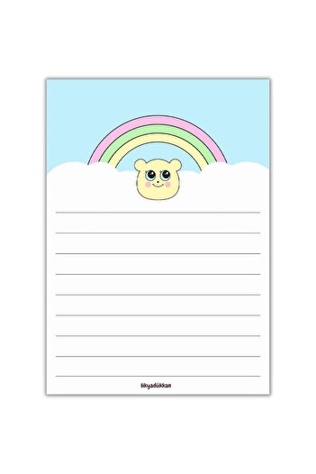 LikyaDükkan Bloc de note Rainbow Check Pull Dimensiune A6 Bloc de note