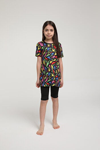 SEBOTEKS Girl's Short Sleeve Tights Swimsuit - 35104