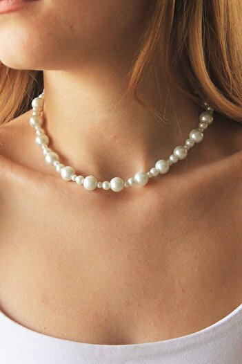 cilekwho Tasarım Inci Choker Kolye