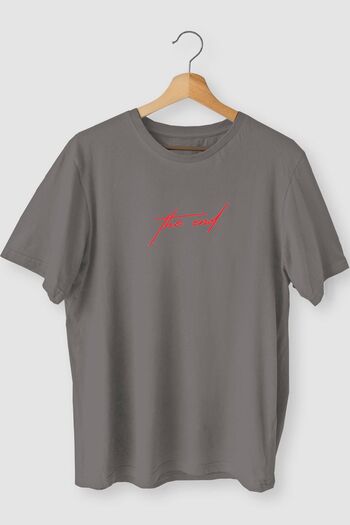 Pasage Griland Oversize The End Printed Dark Gray Tshirt