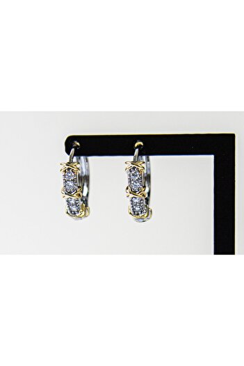 CHUPIDI ACCESSORIES XOXO Model Altın Kaplamalı Gold Halka Kristal Zirkon Taşlı Marka Şık Elegant Küpe