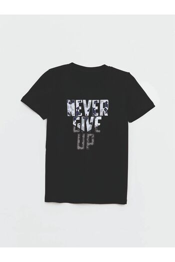Cevval Printed NEVER GİVE UP Children's T-Shirt