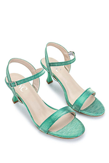 Tamer Tanca Green Vegan Women's Heeled Sandals