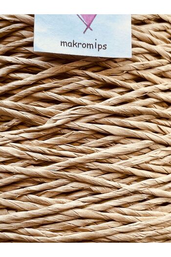 Makromİps 250 gr Premium Φυσικό Χαρτί - Ψάθινο Raffia Natural Kraft String Bag Καπέλο καλαθιού Süpla