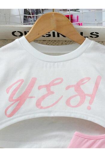 Machetta Παιδικά Ναι εμπριμέ ρούχα και Crop T-shirt - Συνδυασμός 2 τεμαχίων
