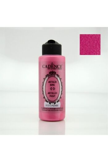 Cadence Metalik Sedefli Boya 120ml.212 Koyu Pembe