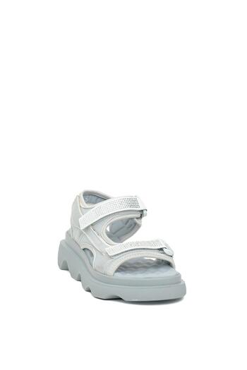 Ayakkabı Fuarı Zeyn 7901C Gray Wedge Heel Women's Sandals