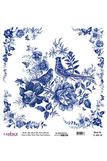 Cadence K-002 Blue Shades of the Earth Brass Decopage 30x30