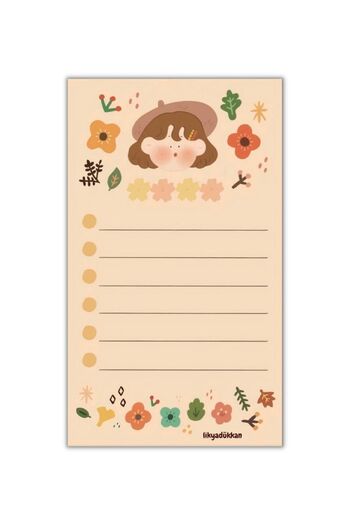 LikyaDükkan Memopad Pull-Pull A6 Size 50 Sheets Notepad