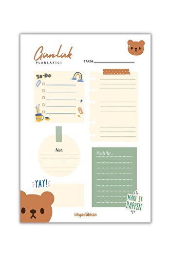 LikyaDükkan Memopad Pull-Pull A5 Size 50 Sheets Notepad