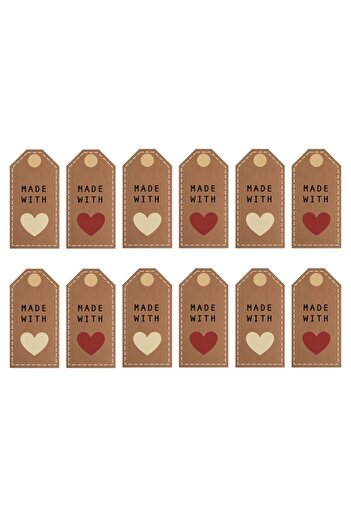 LikyaDükkan 12 Pieces Made With Love Gift Packing Card Made With Love Cards For Gift Packacking