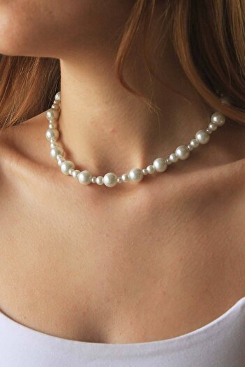 cilekwho Tasarım Inci Choker Kolye