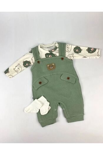 Bumbo Waffle Fabric Embroidered Summer Jumpsuit - All My Fashion, No Pockets