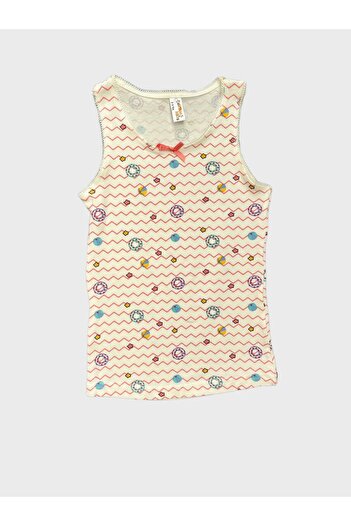 elmas kids Cotton Pink 2-Piece Undershirt for Girls - Palm and Star Line Pattern
