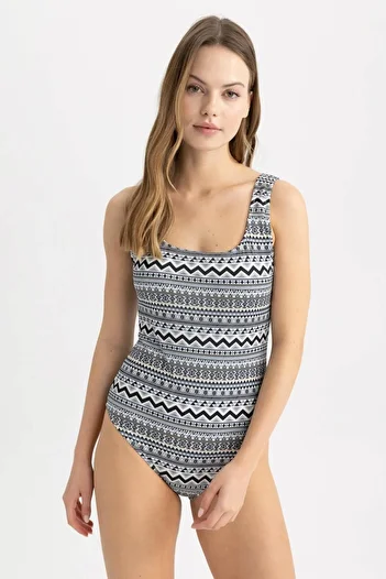 DeFacto Fall In Love Regular Fit Patterned Swimsuit A1515ax23sm