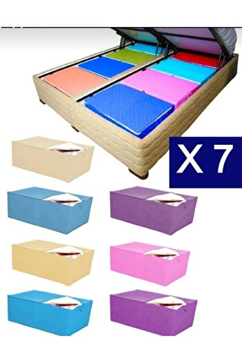 taşkınev home 7 Pieces of Storage Sofa Bed Base Storage 62X37X24 cm Pillow Quilt Clothing Organization Carrying Goods