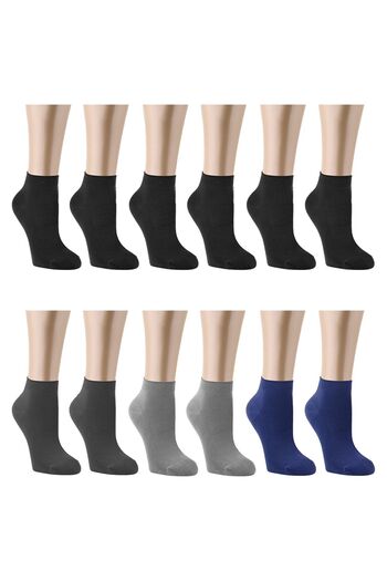 Ozzy Socks 12 чифта бамбукови мъжки безшевни ботуши, чорапи, 4 сезона, издръжлива пета и пръсти, тъмни цветове