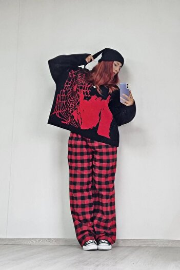Carpe Red Black Plaid Tracksuit