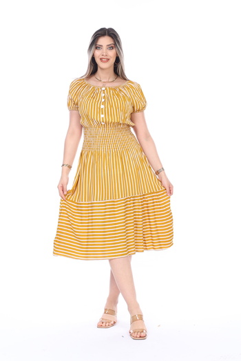 mervemoda Women's Summer Woven Dress