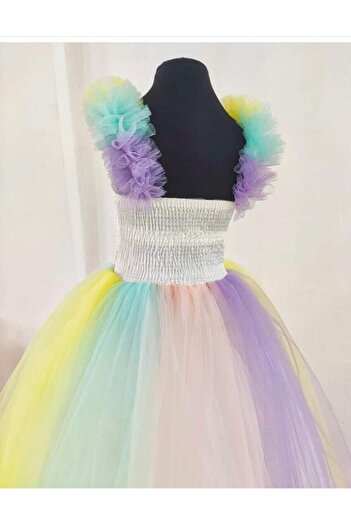 Peonia Kids Kız Çocuk Elbise My Little Pony Unicorn Kostüm - Tarlatanlı Unicorn Kız Çocuk Elbisesi