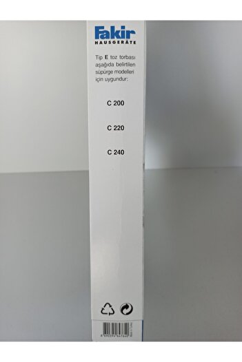 Fakir Type E Dust Bag Compatible with C200 C220 C240 Models