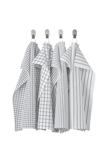 IKEA 4lü Mutfak El Havlusu Meridyendukkan Beyaz-gri Pamuk 45x60 Cm 4adet Kurulama Bezi