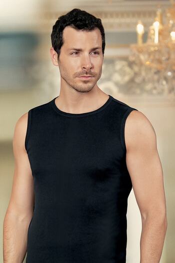 Şahinler Men's Black Zero Sleeve O-Neck Undershirt Me023-sh