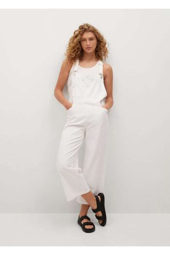 MANGO Woman Women's White White Jumpsuit