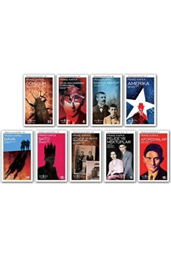 TÜRKİYE İŞ BANKASI KÜLTÜR YAYINLARI Iş Kültür Franz Kafka Kitapları Modern Klasikler Serisi 9 Kitap Set