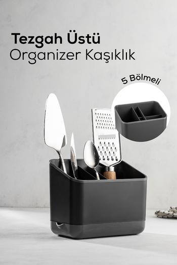 Vienev Οργάνωση κουταλιού Anthracite με 5 θήκες - Organizer πάγκου
