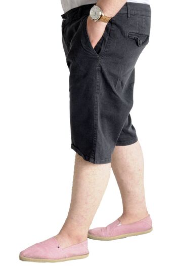 ModeXL Mode Xl Large Size Men's Denim Shorts with Side Pockets New Armına 23806 Black