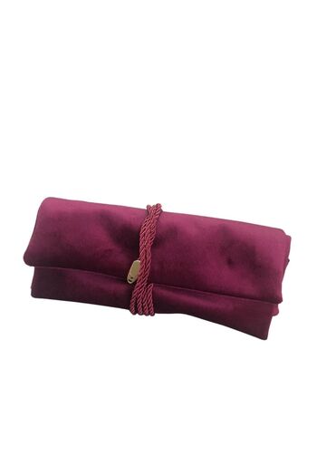 ÖZER KUTU Jewelry, Travel and Jewelry Roll & Organizer and Bag / Bright Suede Claret Red (WITH ZIPPER AND STRING)