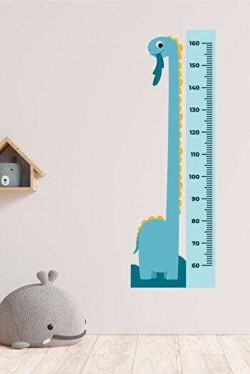 Pandas Dinosaur Figured Height Measuring - Measuring Ruler Wall Sticker