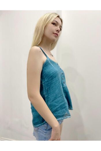 Bohemian Women's Back Cross Strap Organic Cotton Natural Antique Woven Blouse
