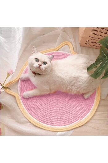 afralya home 50 Cm Cotton Corded Cat Rope Carpet - Multi-Purpose Cat Mat