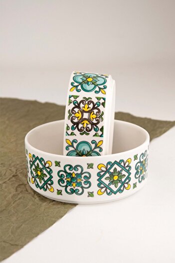 Bursa Porselen Dekor Green Porcelain Bowl - 2 Size Tile