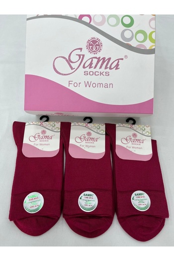 Gama Çorap 3 Pieces Bamboo Natural 100% Thin Summer Nylon Free Women's Socks