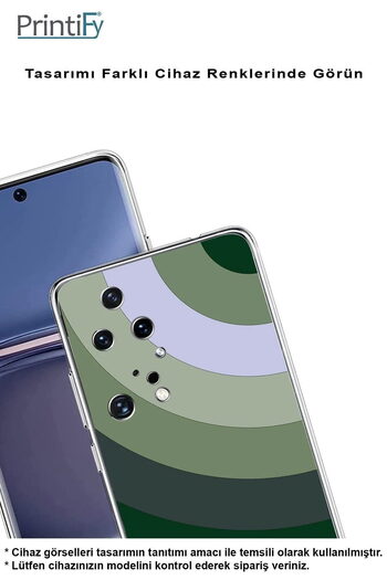 PrintiFy Huawei Psmart S Uyumlu Kamera Korumalı Renk Cümbüşü C Tasarımlı Şeffaf Silikon Kılıf