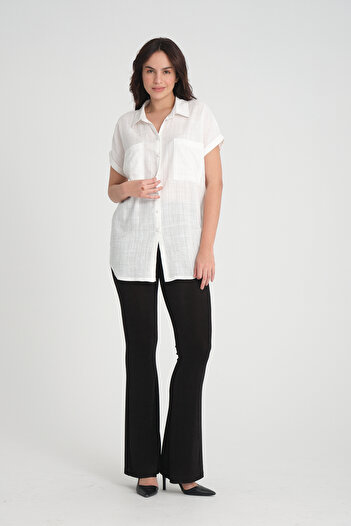 Dejabrew Jeans Large Size White Short Sleeve Shirt - a008