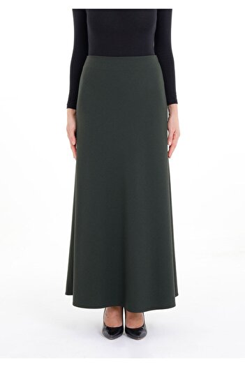 G-Line KhakiMaxiLength A-line Zippered Classic Skirt