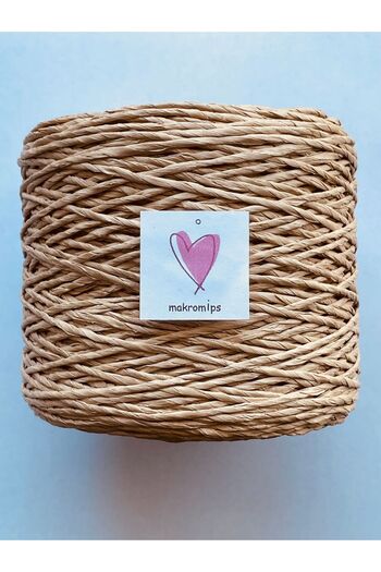 Makromİps 250 gr Premium Φυσικό Χαρτί - Ψάθινο Raffia Natural Kraft String Bag Καπέλο καλαθιού Süpla