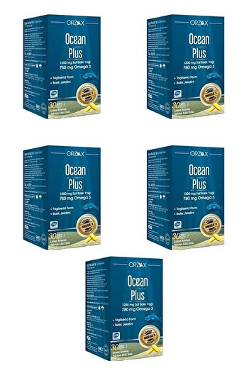 Ocean Ocean Plus 1200 Mg - Fish Oil Lemon Flavored 30 Softgels X 5 Pieces