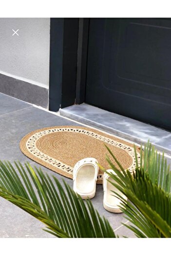 ModaCardin Door Front Jute Wicker Mat - Toilet Seat and Countertop Design