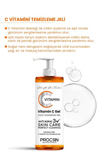 PROCSIN Aydınlatıcı Etkili C Vitamini Yüz Temizleme Jeli 150 ML