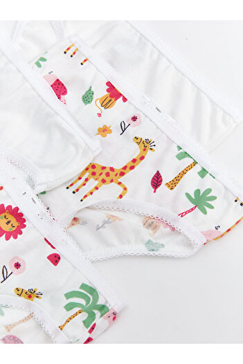 LC Waikiki LCW baby Printed Cotton Baby Girl Panties 4-Piece