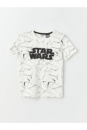 LC Waikiki LCW Kids Boys Pajamas Set with Shorts - Crew Neck, Star Wars Print, Short Sleeve