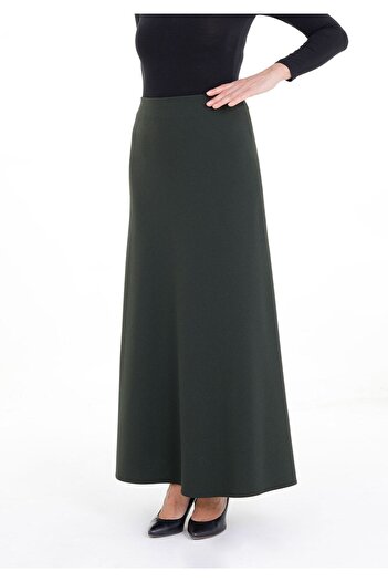 G-Line KhakiMaxiLength A-line Zippered Classic Skirt
