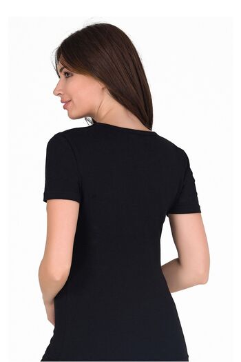 Sensu Crew Neck Black Basic T-Shirt - Women's Tsr1005