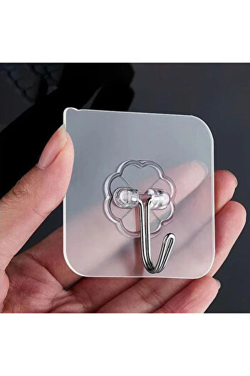SAVORYHOME 5 Pieces Transparent Strong - Self Adhesive Door Wall Hangers, Heavy Load Bearing